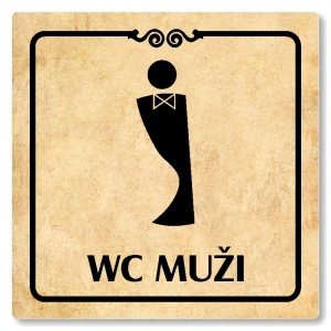WC muži, 80x80mm, pergamen, Texas